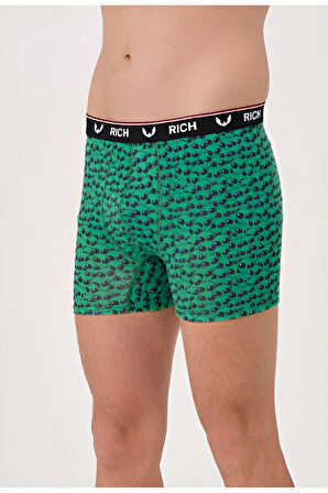 Erkek Likralı Desenli ve Düz 4'lü Boxer Paketi