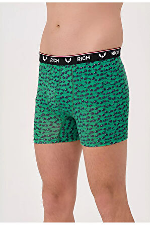 Erkek Likralı Desenli ve Düz 4'lü Boxer Paketi