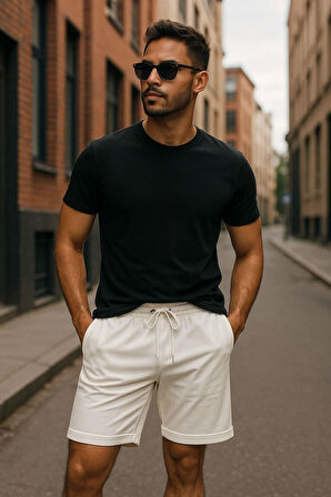 Erkek Beli Lastikli 2'li Paket Şort