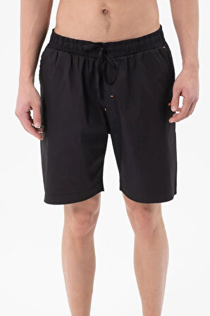 Erkek 2'li Paket Fit Kısa Boy Cepli Beli Bağcıklı Düz Hafif Kumaş Regular Deniz Şortu Mayo