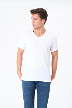 Erkek Siyah Beyaz Lacivert Gri %100 Pamuk 4'Lü Tişört Paketi