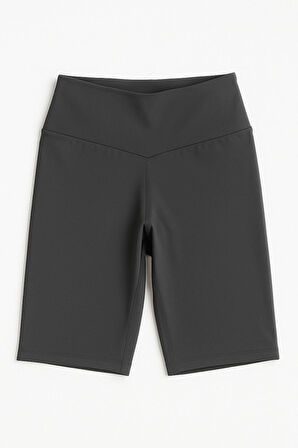 Kadın 3'lü Paket Kısa Tayt Haki -siyah -lacivert Yüksek Bel Toparlayıcı Esnek Günlük Spor Kısa Tayt