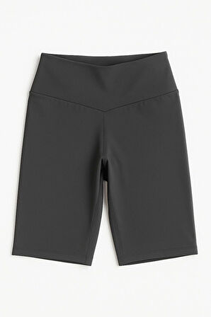 Kadın 3'lü Paket Kısa Tayt Haki -siyah -lacivert Yüksek Bel Toparlayıcı Esnek Günlük Spor Kısa Tayt