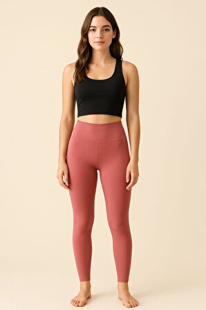 Kadın 2'li Paket İndigo - Mor Yüksek Bel Toparlayıcı Esnek Günlük ve Spor Tayt