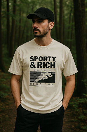 Erkek Basic T-shirt Oversize Rahat Kalıp %100 Pamuk Bisiklet Yaka Kısa Kollu Tişört