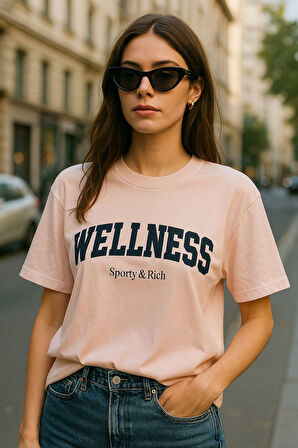 Kadın Basic T-shirt Oversize Crop Rahat Kalıp Baskılı Tişört %100 Pamuk Kısa Kollu Tişört
