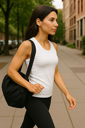 %100 Pamuk Kaşkorse Sıfır Kol Bisiklet Yaka Kadın Atlet - Yazlık Rahat Şık Basic Atlet