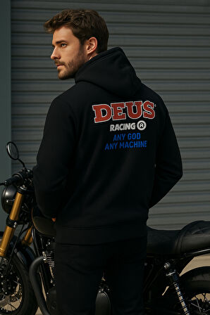 Unisex Beyaz Kapüşonlu Baskılı %100 Pamuk Cep Detaylı Sweatshirt