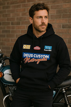 Unisex İkili Paket Kadın-Erkek Sevgili Kombini - Kapüşonlu Baskı Detaylı Sweatshirt 2'li Paket