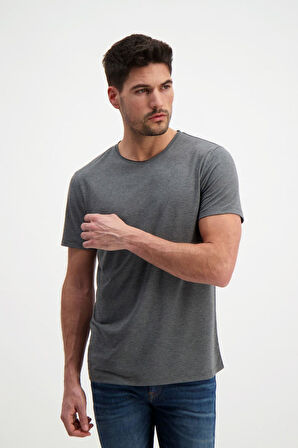 Gri Erkek Basic T-shirt