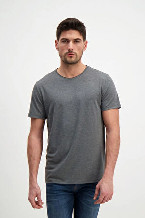 Gri Erkek Basic T-shirt