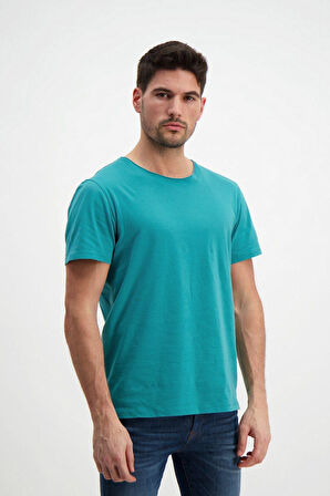 Rich Erkek Yıkamalı Basic T-shirt Tişört %100 Pamuk Tişört