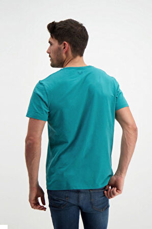 Rich Erkek Yıkamalı Basic T-shirt Tişört %100 Pamuk Tişört