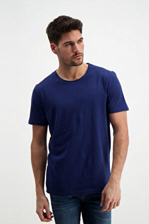 Rich Erkek Yıkamalı Basic T-shirt Tişört %100 Pamuk Tişört