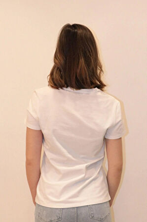 Rich Kadın Bisiklet Yaka T-shirt %100 Pamuk Tişört