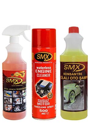 SMX Susuz Motor Temizleme Spreyi / Genel Amaçlı Temizleyici/ Cilalı Oto Şampuanı