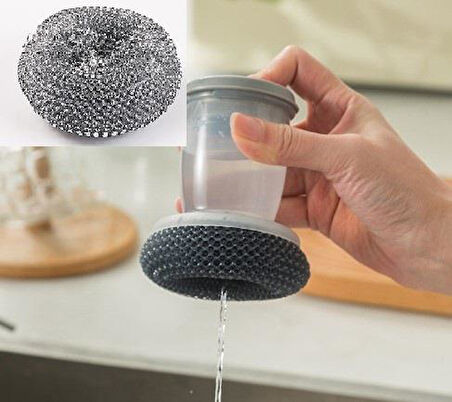 Deterjan Hazneli Telli Bulaşık Fırçası