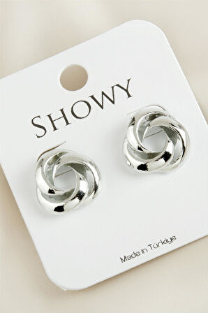 Oval Çiçek Yeni Sezon Metal Küpe