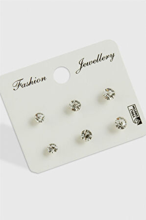 6 Adet Tek Taşlı Küpe (küçük)