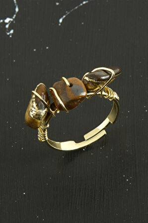 Kırık Doğaltaşlı Eklem Yüzük 1 Adet