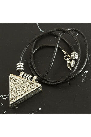 Cevşen Deri Kordonlu Kolye