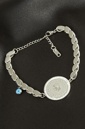 Para Arpa Zincir Lüks Çelik Bileklik