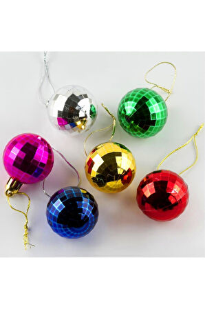 6 Adet Kesik Küçük Cici Top Yılbaşı Ağaç Süsü