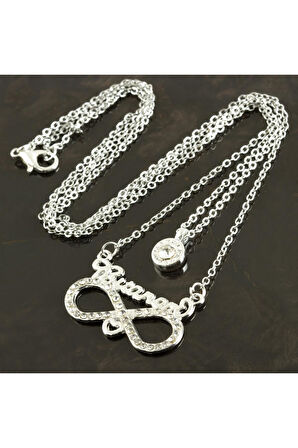 Birtanem Yazılı Sonsuzluk  Yeni Sezon İkili Kolye