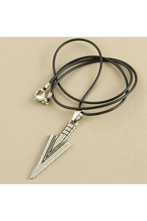 Ok Metal Vinlex Deri Kolye