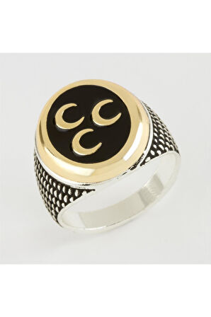 3 Hilal Metal Erkek Yüzük