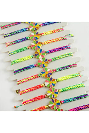 Papatya Makrome Örgülü Bileklik