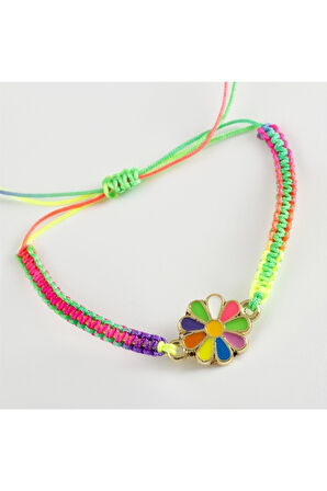 Papatya Makrome Örgülü Bileklik