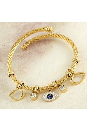 Göz Lüks Çelik Kelepçe Bileklik