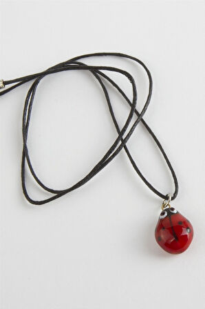 Uğur Böceği Cam Kolye