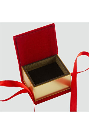 Kurdale Kadife Ahşap Lüx Yüzük Kutusu