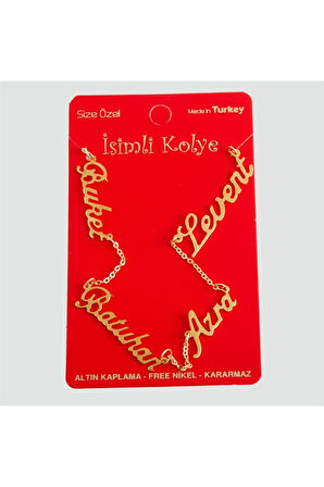Kişiye Özel Dört İsim Yazılı Kolye