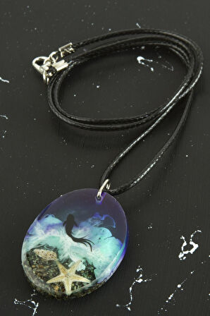 Deniz Yıldızı Oval Epoksi Kolye