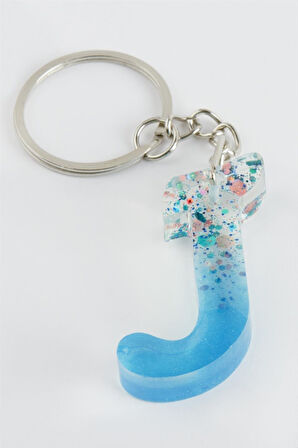 J Harfli Epoksi Anahtarlık