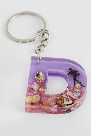 D Harfli Epoksi Anahtarlık