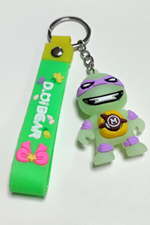 Fosforlu Kaplumbağa Silikon Anahtarlık