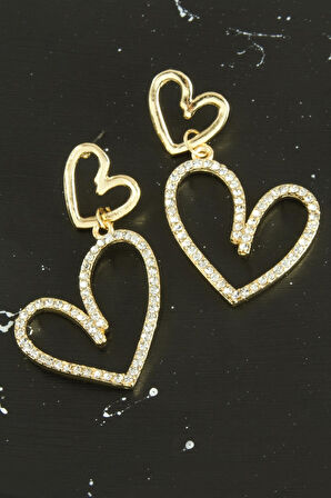 Kalp Yeni Sezon Taşlı Küpe