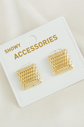 Kare Yeni Sezon Metal Küpe