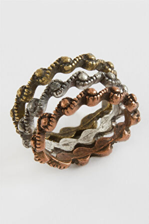 3 Adet Zikzak Metal Yüzük