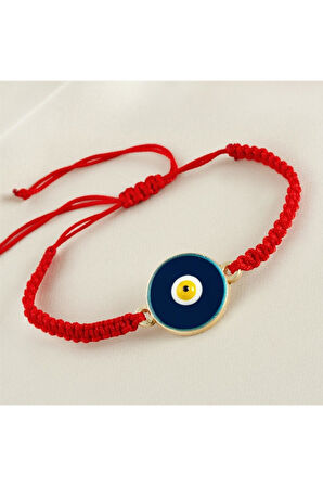 Nazar Mineli Makrome Örgülü Bileklik