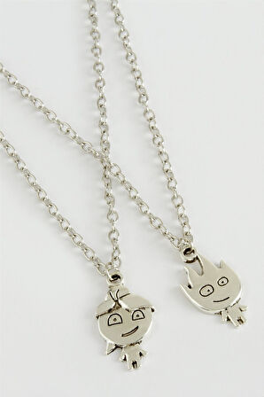 Ateş ve Su 2'li Metal Kolye