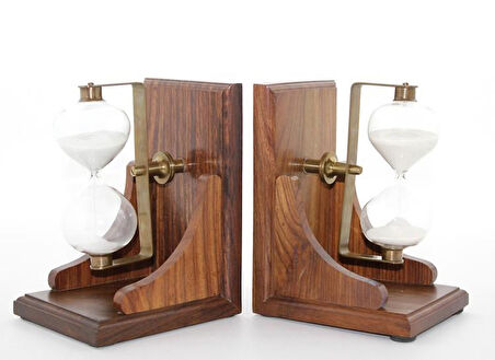 Pirinç Kitap Tutacağı Kum Saati