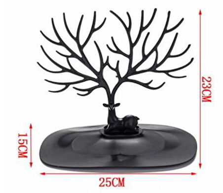 Geyik Tasarımlı Takı Standı Siyah