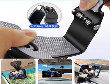 Araba Gösterge Üstüne Takılan 360 Oynar Başlıklı Telefon Tutucu