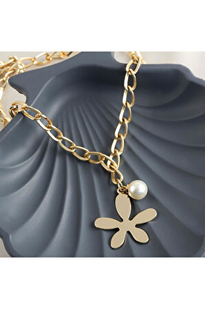 Çiçek Lüx Zincir Kolye