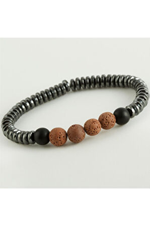 Lav-Hematit Doğaltaş Bileklik